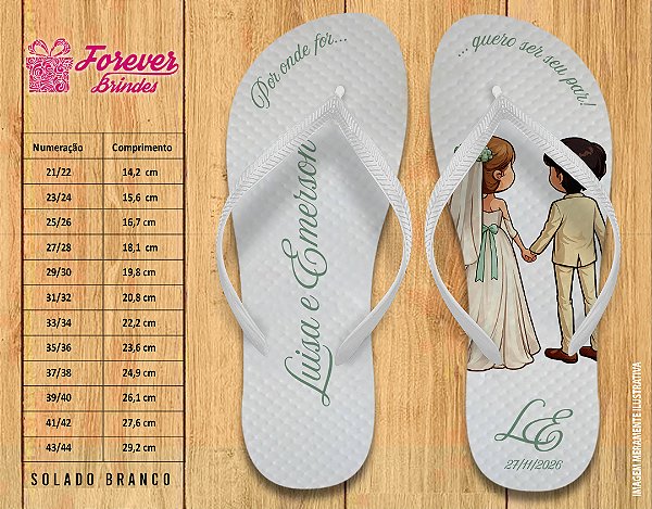 Chinelo Personalizado Casamento