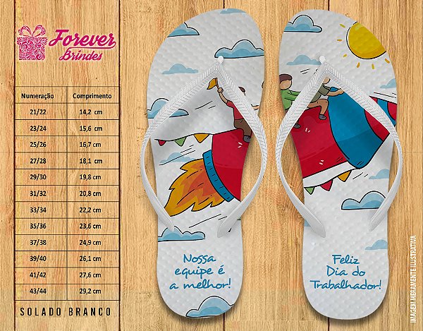 Chinelo Personalizado Dia do trabalho