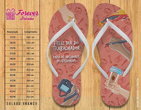 Chinelo Personalizado Dia do trabalho