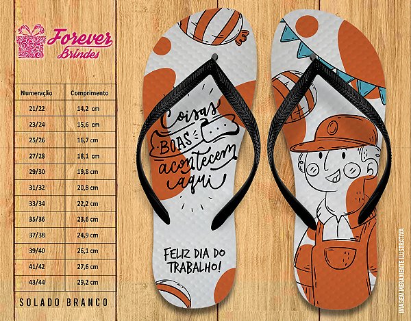 Chinelo Personalizado Dia do trabalho