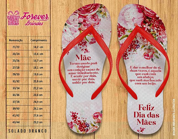 Chinelo Personalizado Dia das Mães