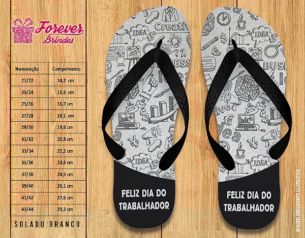 Chinelo Personalizado Dia do trabalho