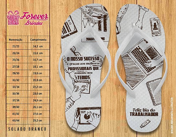 Chinelo Personalizado Dia do trabalho