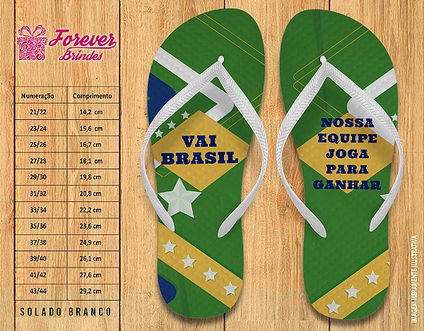 Chinelo Personalizado Aniversário Copa do mundo Futebol