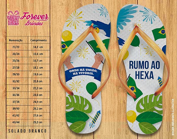Chinelo Personalizado Aniversário Copa do mundo Futebol