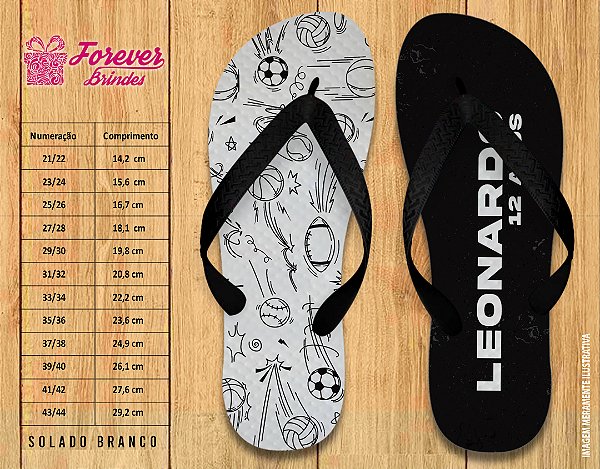 Chinelo Personalizado Aniversário Copa do Mundo futebol