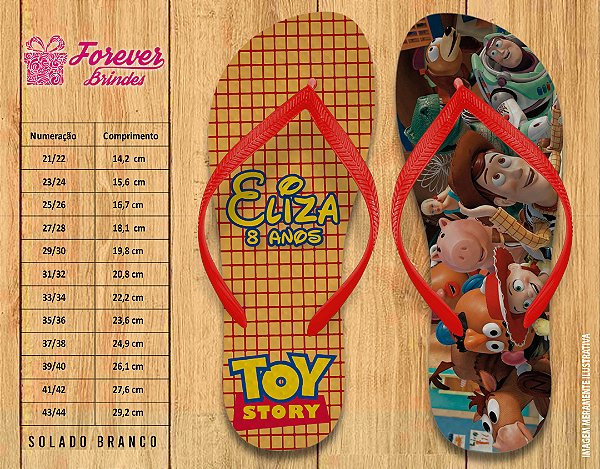 Chinelo Personalizado Aniversário Toy Story
