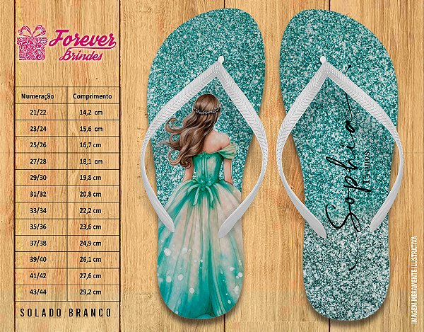 Chinelo Personalizado Aniversário Debutante 15 anos