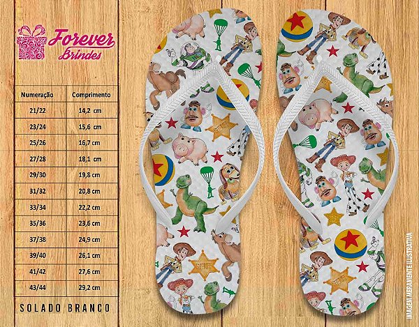 Chinelo Personalizado Aniversário Toy Story