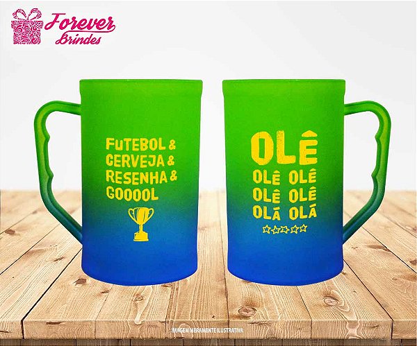 Caneca de Chopp Degradê Personalizado Copa do Mundo Futebol