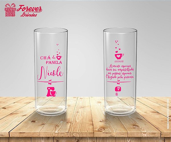 Copo Long Drink Personalizado Com Rosa De Ch de Panela FOREVER