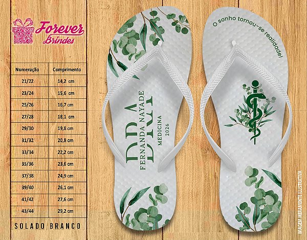 Chinelo Personalizado Formatura de Medicina