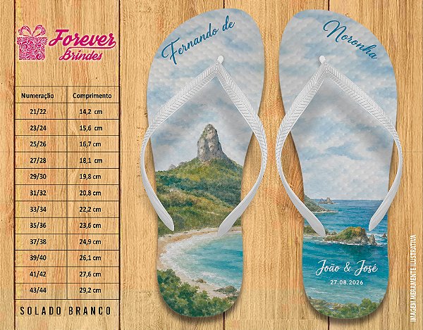 Chinelo Personalizado Casamento Fernando de Noronha