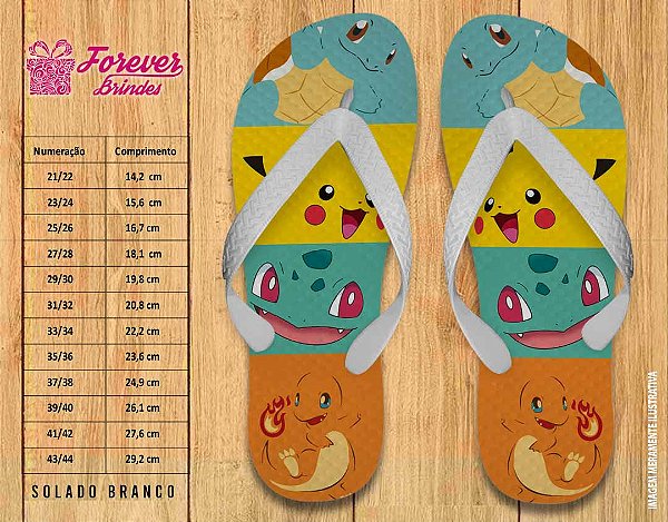 Chinelo Personalizado Aniversário Pokemon