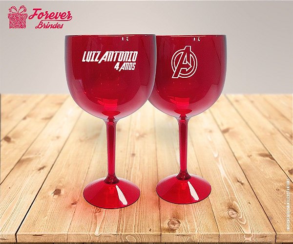 Taça De Gin Personalizada De Aniversário Os Vingadores