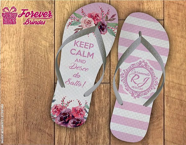 Chinelo Personalizado Lilás De Casamento