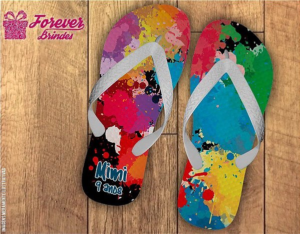 Chinelo Personalizado De Aniversário Infantil