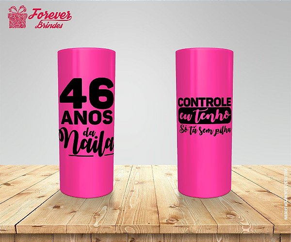 Copo Long Drink Rosa De Aniversário Com Frase