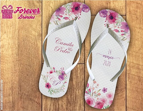 Chinelo Personalizado De Casamento