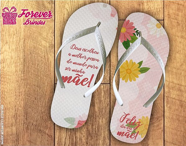 Chinelo Personalizado Deus escolheu a melhor Mãe