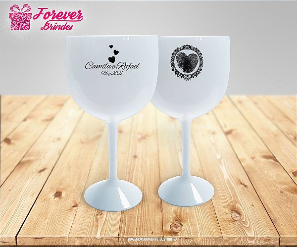 Taça De Gin Personalizada De Casamento Nossas Digitais