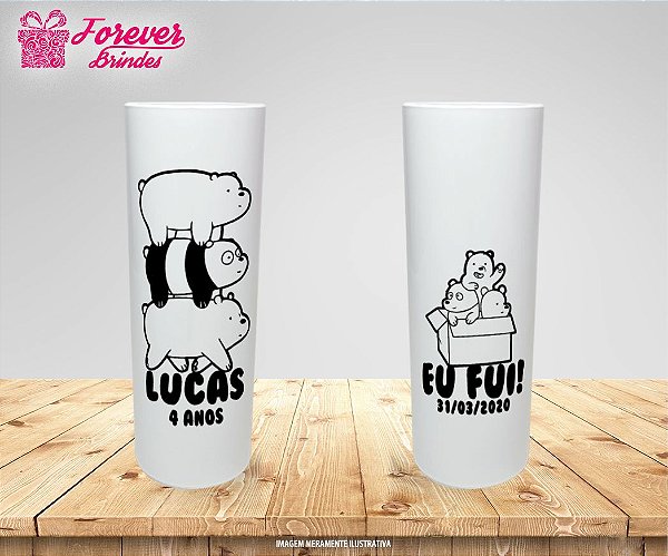 Copo Long Drink  Aniversário Infantil Nós Ursos