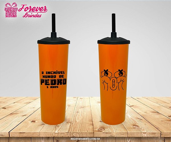 Copo Long Drink  Tampa e Canudo  Mundo de Gumbal