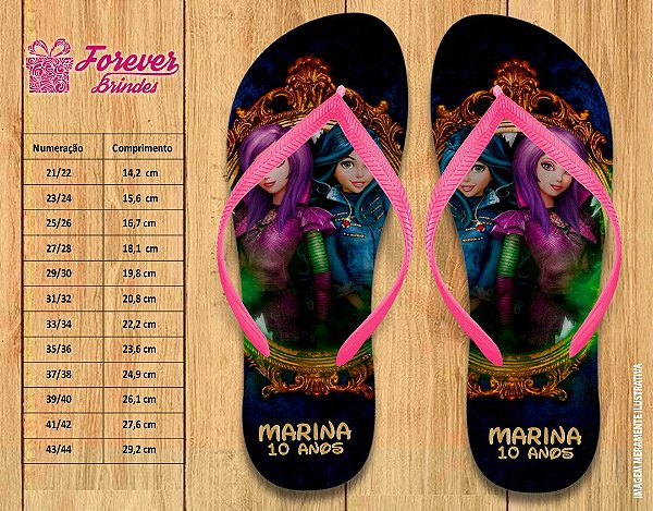 Chinelo Personalizado Aniversário Serie Descendentes