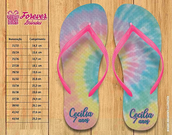 Chinelo Personalizado Aniversário Tie Dye