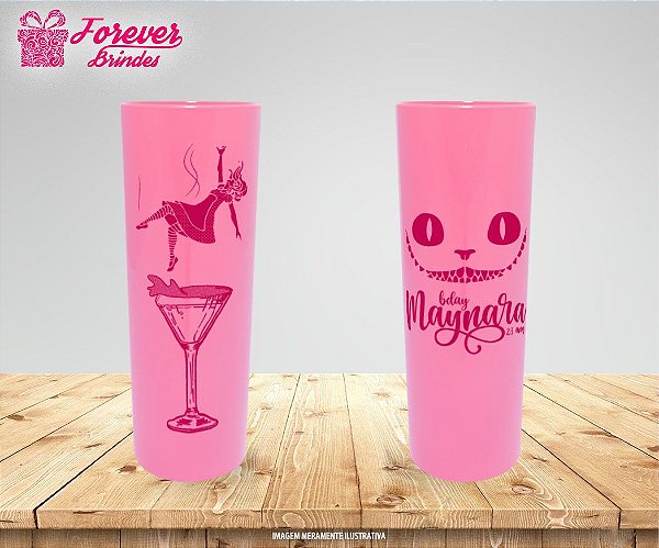 Copo Long Drink  Personalizado Aniversário Alice no País das Maravilhas