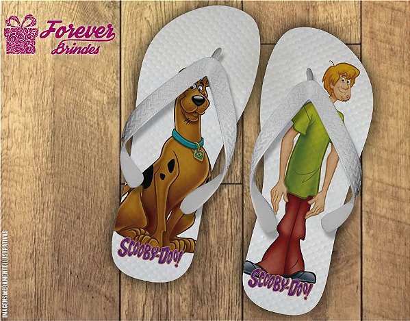 Chinelo Personalizado Aniversário Scooby Doo e Salsicha