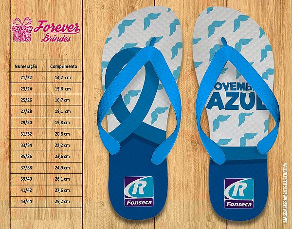 Chinelo Personalizado Novembro Azul