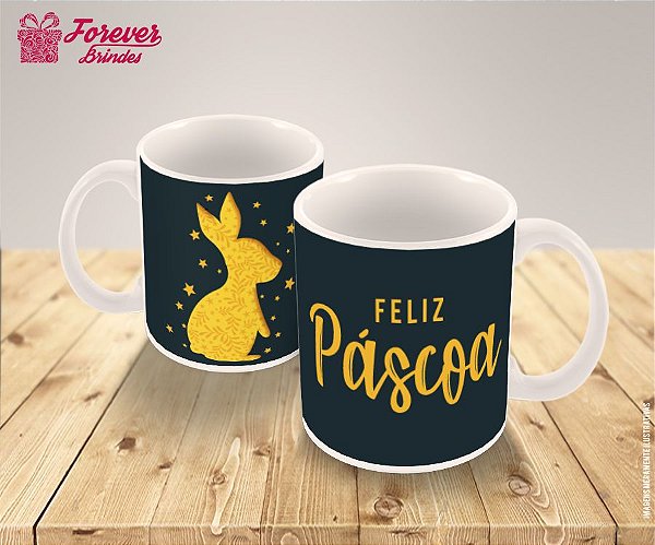 Caneca Porcelana Feliz Páscoa