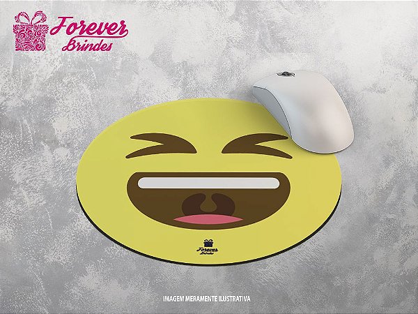 Mouse Pad Redondo Emoji Rindo