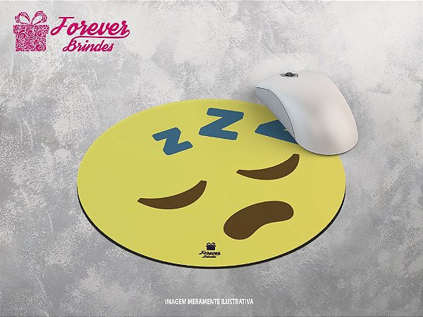 Mouse Pad Redondo Emoji Adormecido