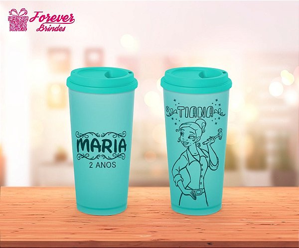 Caneca da Coleção Princesa Tiana para personalizar o nome em