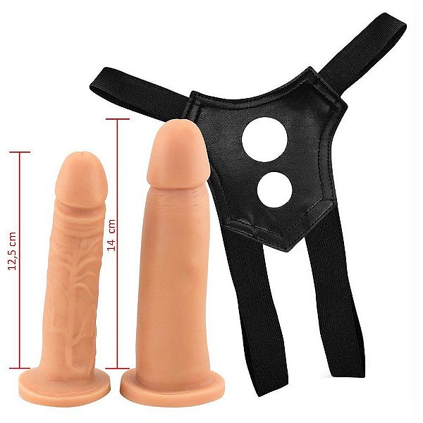 Cinta Peniana Dupla Com 2 Furos e Pênis Realístico - Sexy Fantasy