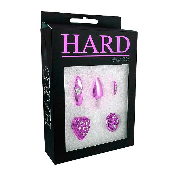 Kit Luxo Plug Anal Médio Com 4 Bases Diferentes Hard - Lilas