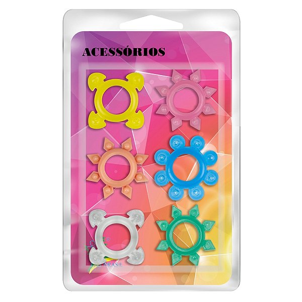 Anel Peniano Mega Stretch Kit C/6 Pau Brasil