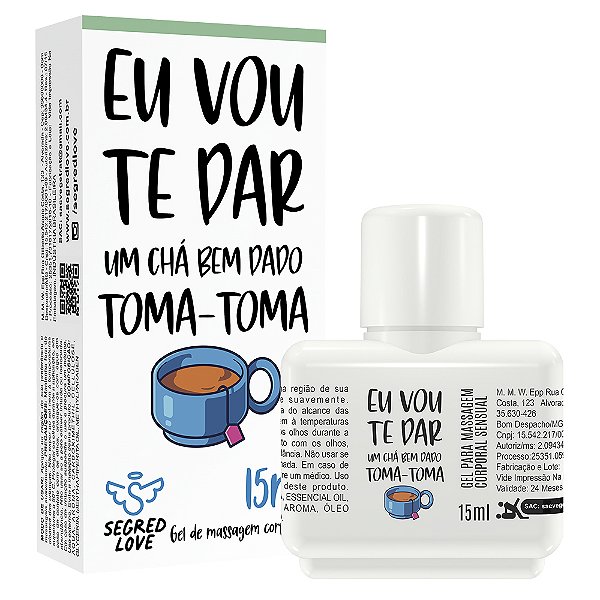 Eu Vou Te Dar Um Chá Bem Dado Toma-toma Kit Com Tatuagem Temporária E Gel Ice Beijável 15ml Segred Love