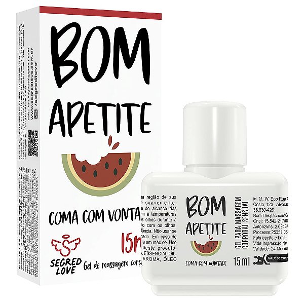 Bom Apetite Kit Com Tatuagem Temporária E Gel Beijável 15ml Segred Love
