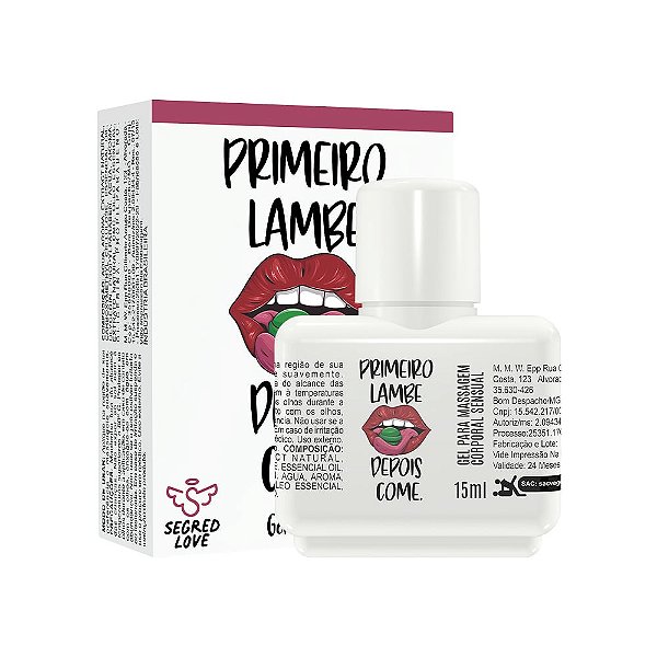 Primeiro Lambe Depois Come Kit Com Gel Térmico Beijável E Tatuagem Temporária 15ml Segred Love