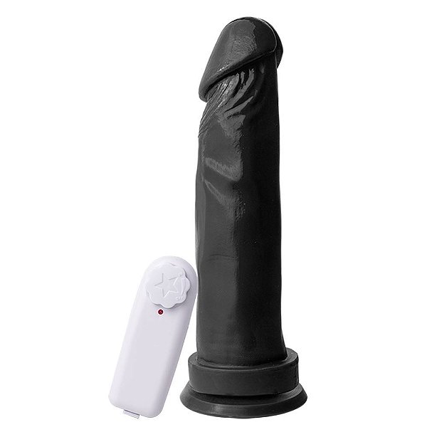 Pênis Com Vibrador E Ventosa 22 X 5,3 Cm Soulsex - Preto