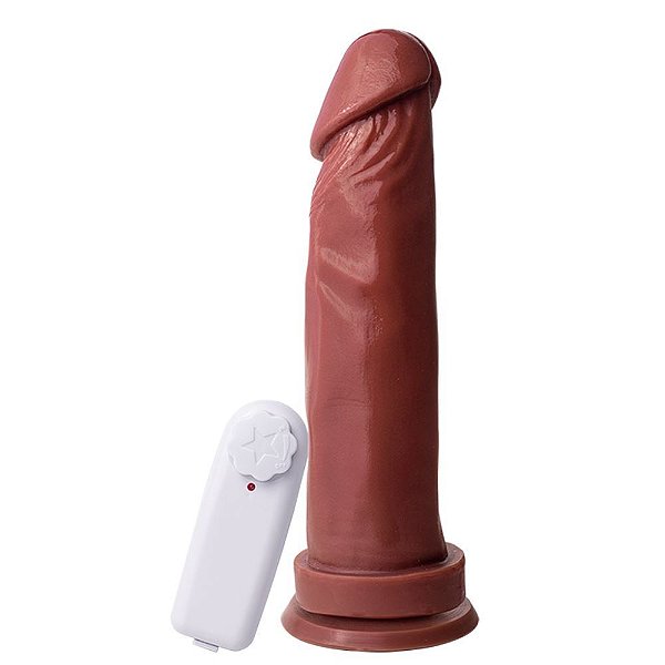 Pênis Com Vibrador E Ventosa 22 X 5,3 Cm Soulsex - Chocolate