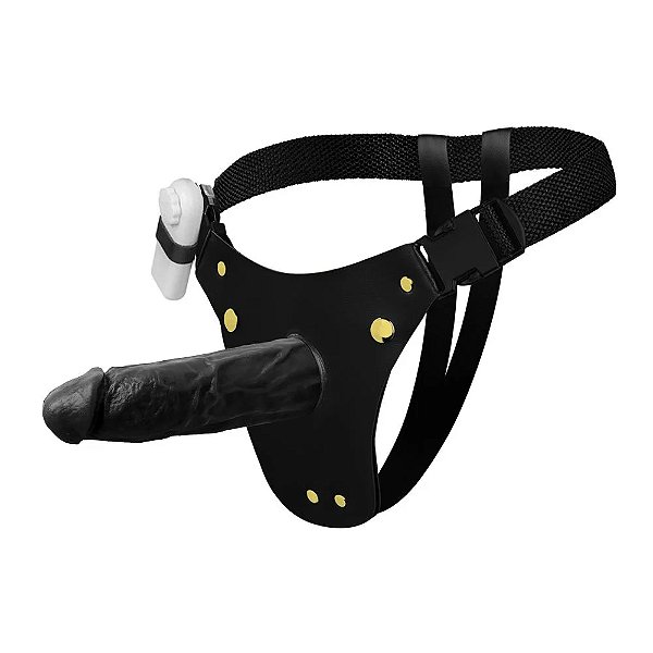 Cinta Strap-on Com Pênis Com Vibro Soulsex - Preto