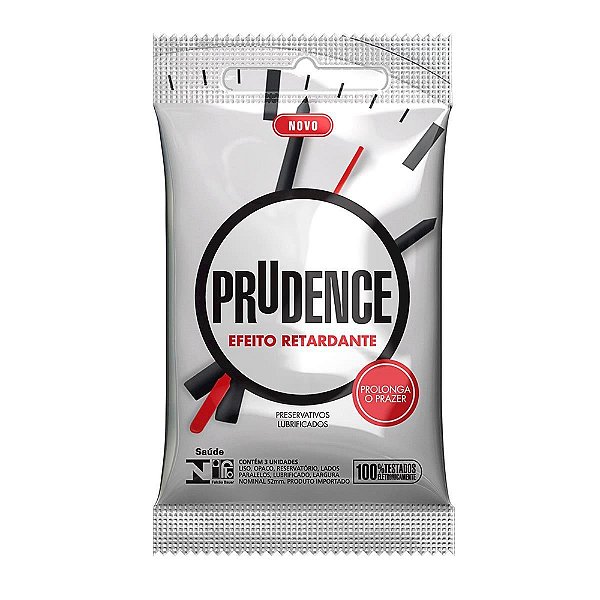 Preservativo Lubrificado Efeito Retardante Com 03 Unidades Prudence