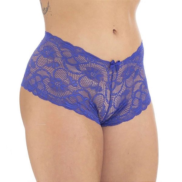 Calcinha Calesson Shortinho Em Renda Com Lacinho Patitex