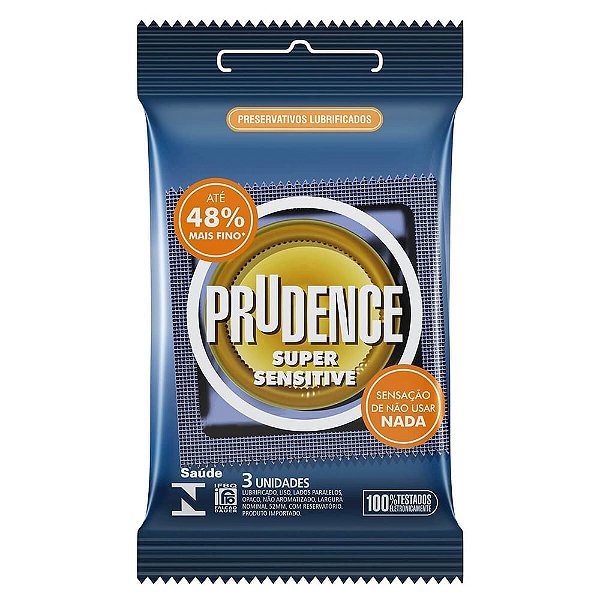 Preservativos Super Sensitive Com 3 Unidades Prudence