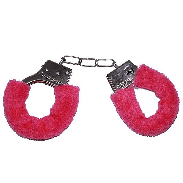 Algemas De Metal Revestida Com Pelúcia Lf Import - Pink