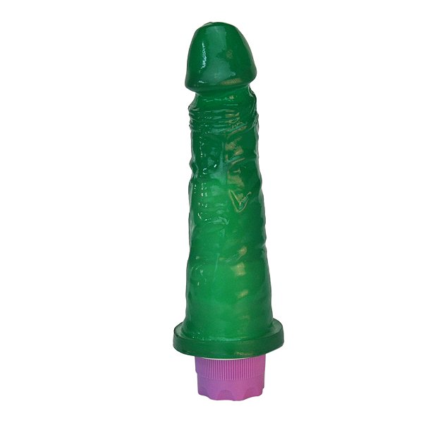 Pênis De Borracha Com Vibrador Recarregável E Aroma 17,5x3,8cm Linha K-softline Kgel - Hortelã